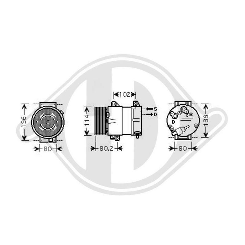 DIEDERICHS DCK1488 Compresor, aire acondicionado - 1