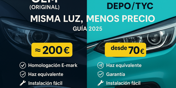 Faros OEM vs DEPO/TYC: misma luz, menos precio (guía 2025)